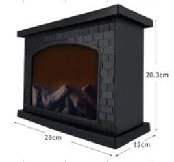 Battery-Powered LED Decorative Fireplace, 28 × 12 × 20 cm