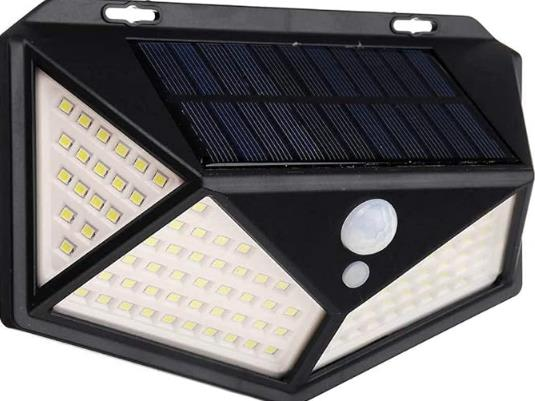 Solar Üçgen Sensörlü Duvar Lambası Siyah