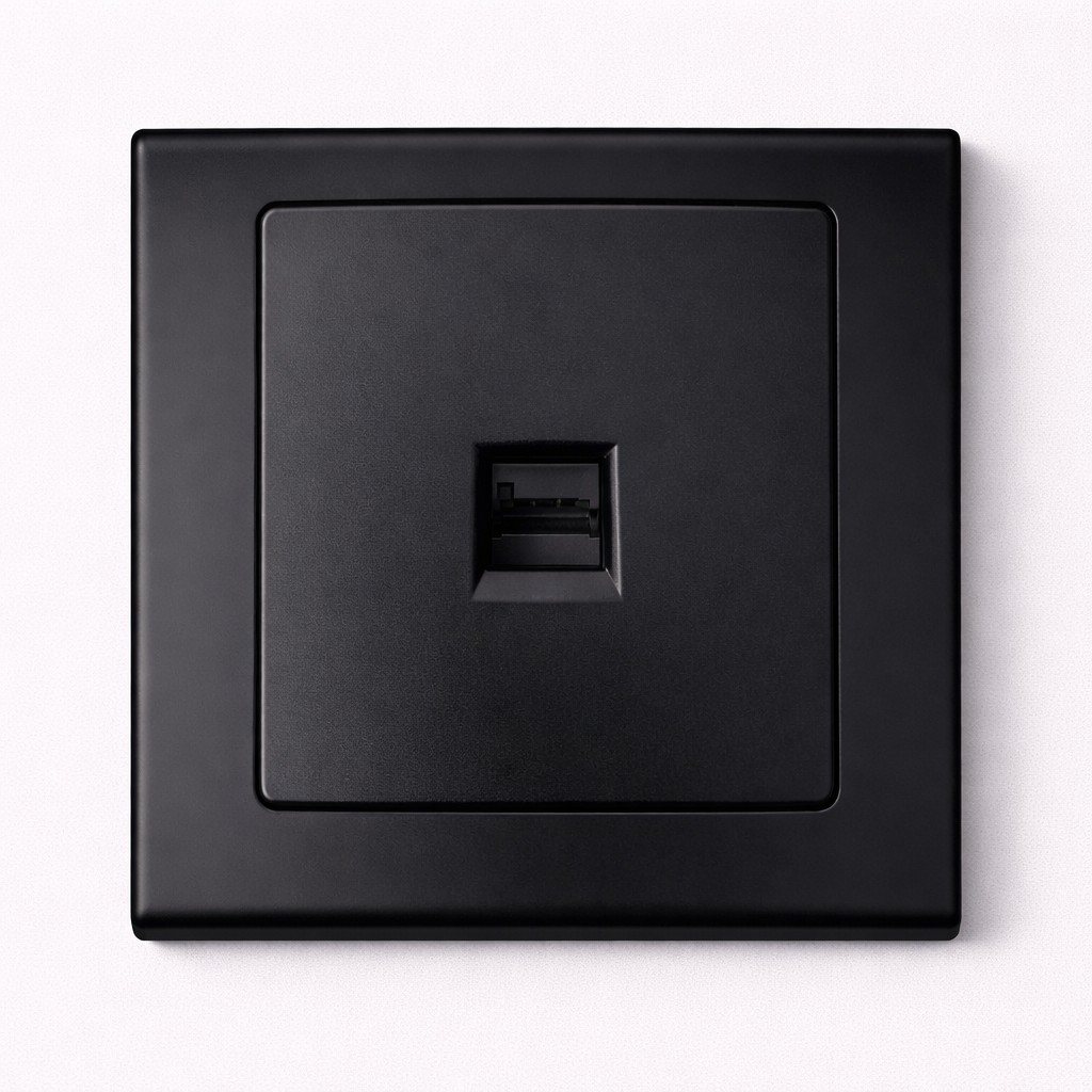 Single Black RJ11 Telephone Socket
