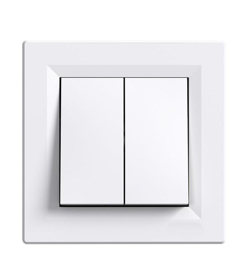White Double Two-Way Light Switch