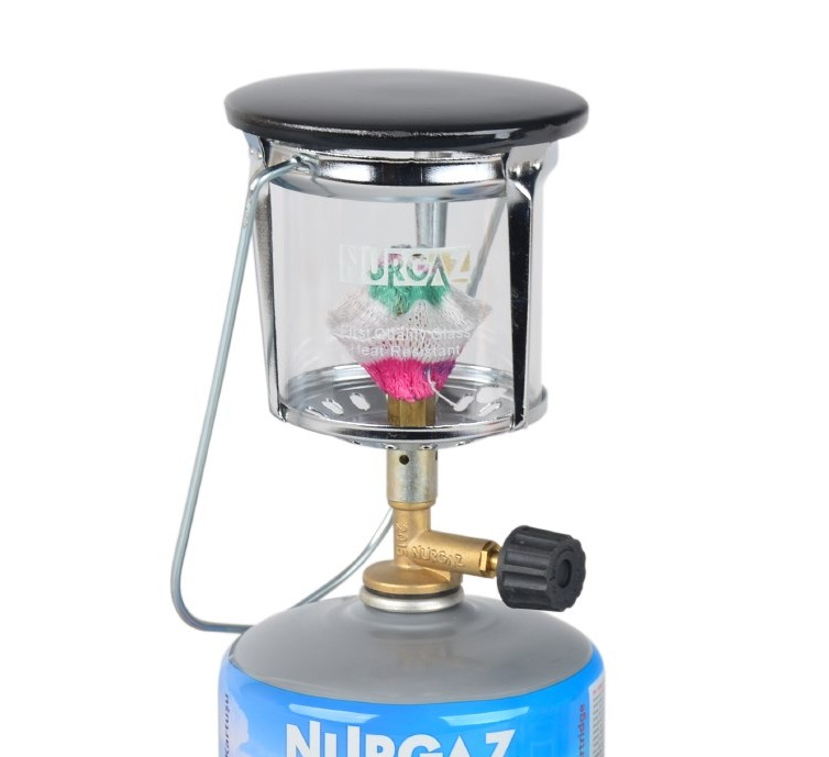 Nurgaz Lux — газовый кемпинговый фонарь с большой верхней крышкой