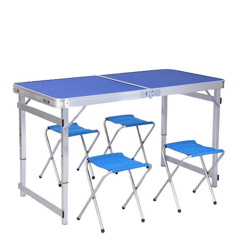 Folding Camping Table Set with 4 Stools