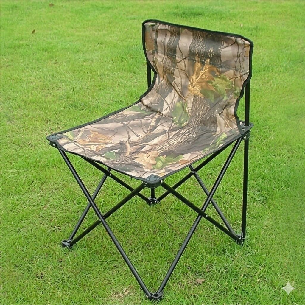 Folding Armless Patterned Camping Chair