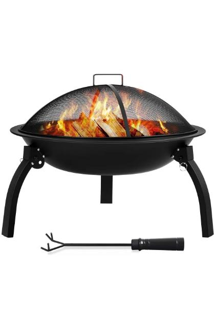 Somineco Foldable Metal Fire Pit, 4 Pieces