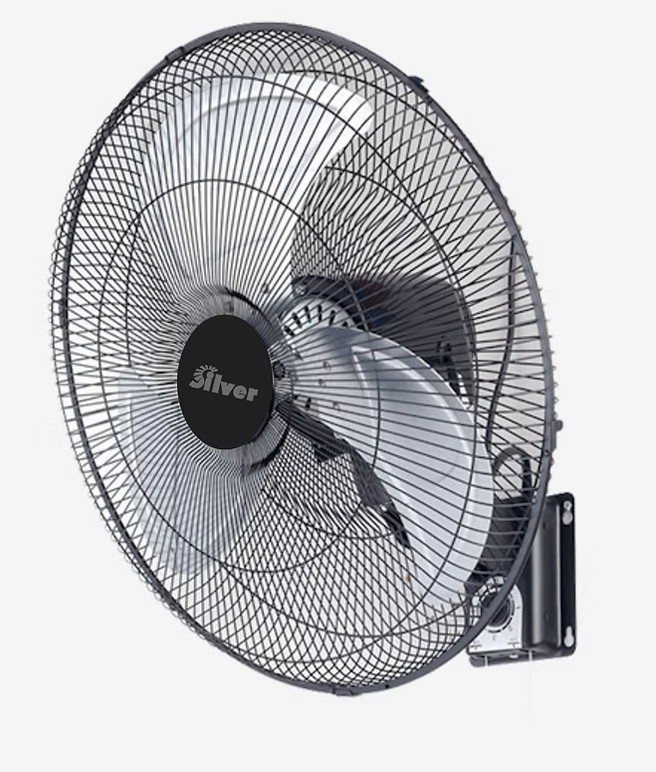 Silver FAW-20 20-inch Wall Fan with Metal Guard