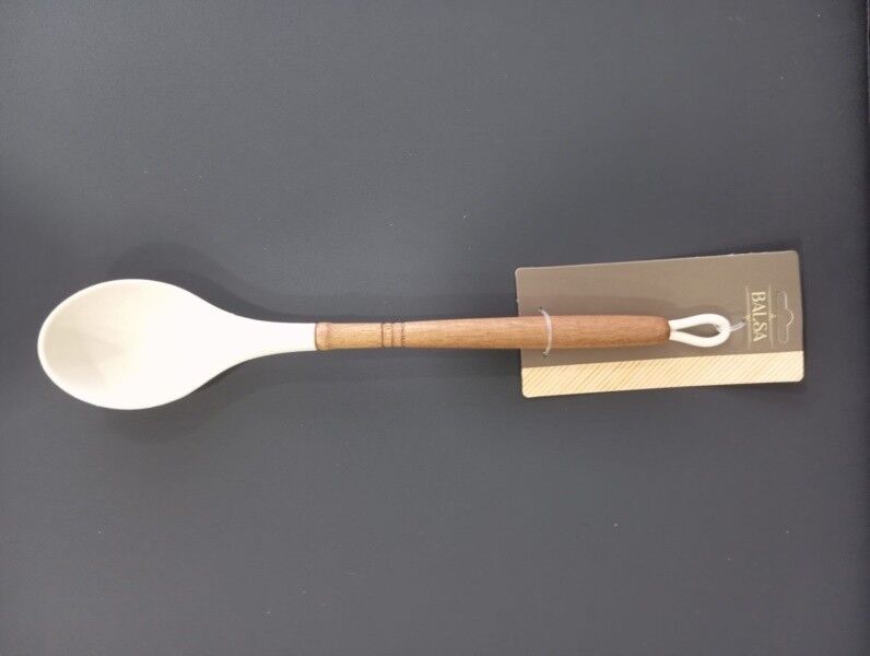 Acacia-Handle Silicone Serving Spoon
