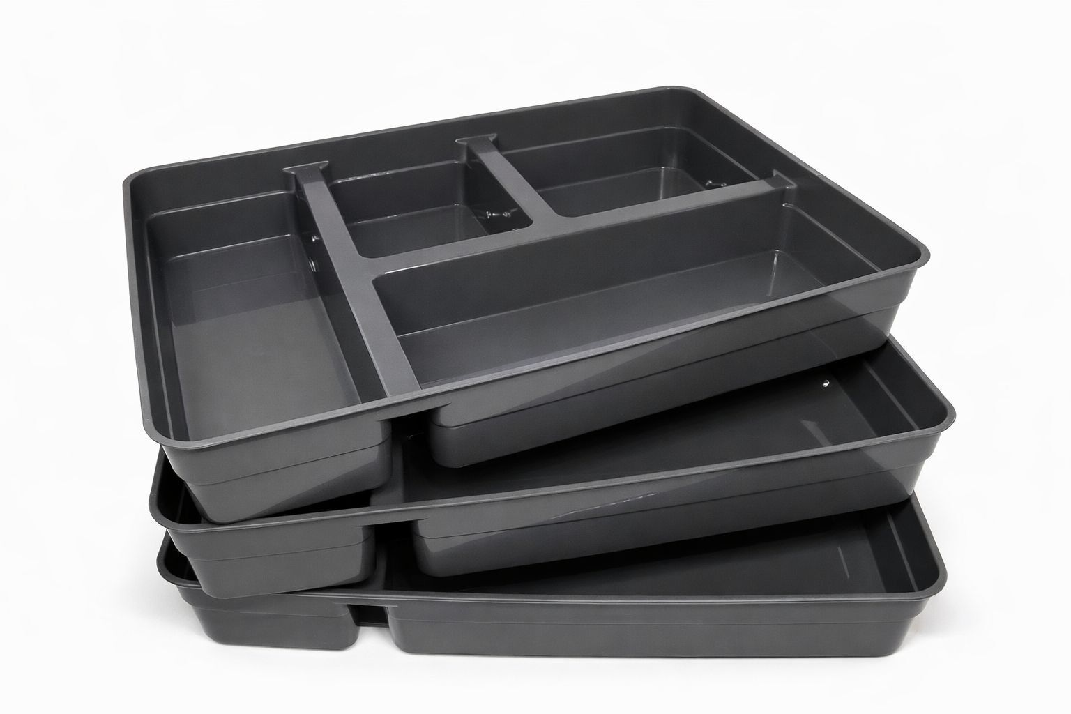 Herevin Divided Kitchen Drawer Organizer, Green/Grey