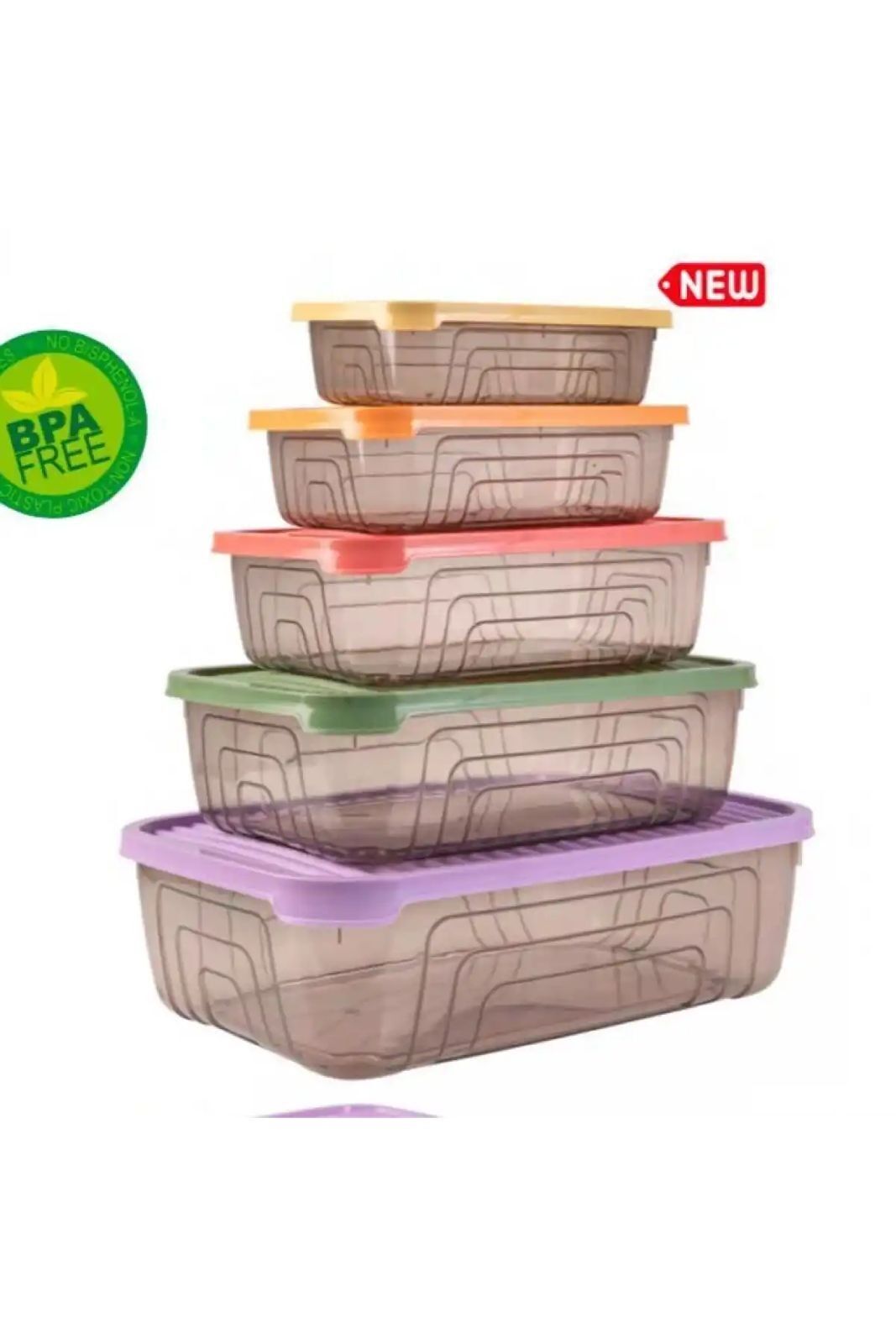Herevin 5-Piece Rectangular Food Storage Container Set