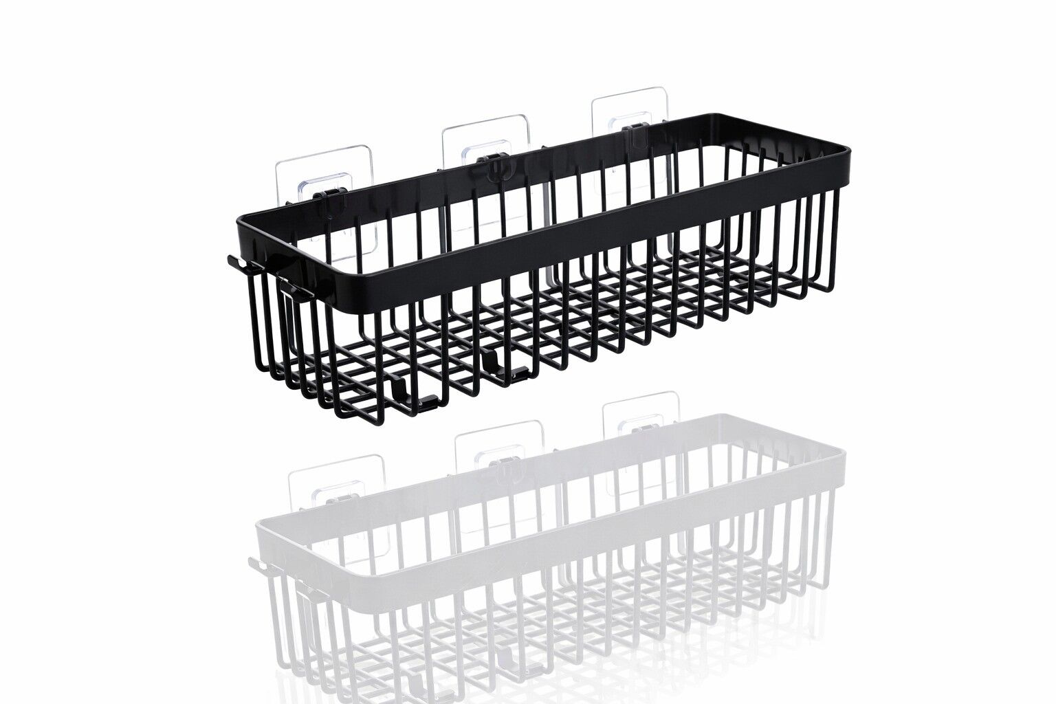 Herevin Black/White Suction Cup Wall Shelf