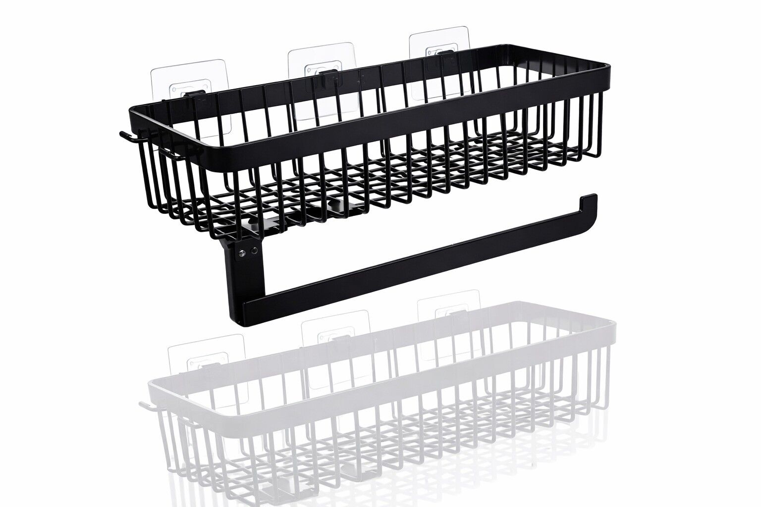 Herevin Black/White Shelf Kitchen Roll Holder with Suction Cups