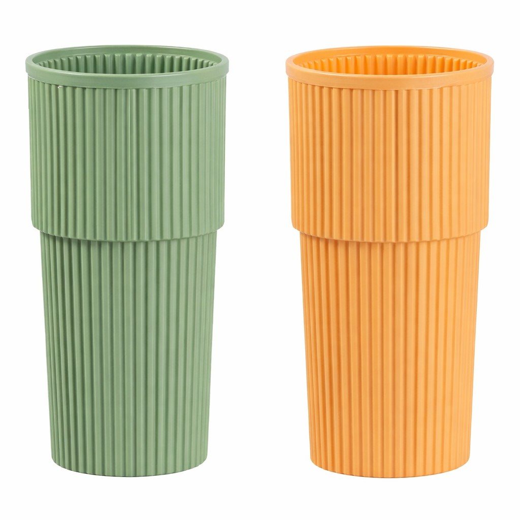 Herevin Plastic Cup, Peach/Green, 530 ml