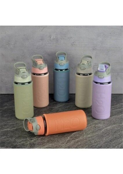 Cam H2O 500 ml Glass Bottle with Leather Cover and Straw