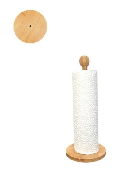 Round Bamboo Paper Towel Holder 12x28