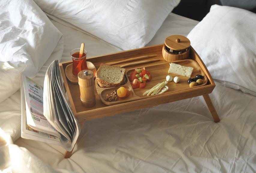 Bambum Keyif Rosa Tray with Magazine Rack