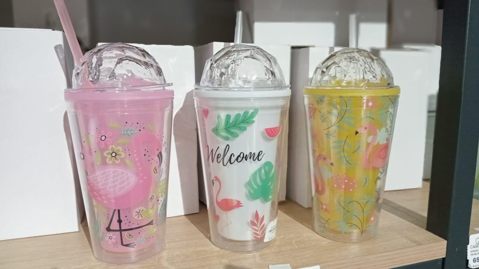 Flamingo Print Lidded Cup 450 ml