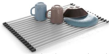 Ansan Foldable Countertop Dish Rack, Grey