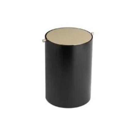 System Lux 3 L Black Bin with Gold-Tone Swing Lid