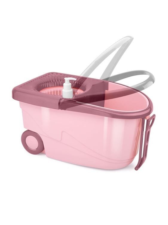 Trendy Pink Spin Mop Cleaning Set