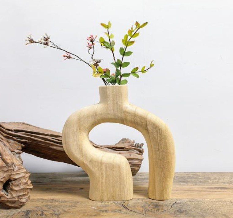 Solid Wood Decorative Vase 21.5*6*28