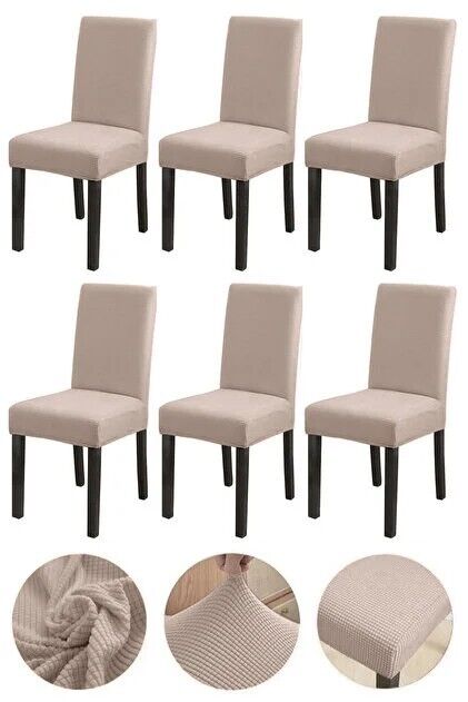 Bamboo Stretch Chair Covers, Set of 6