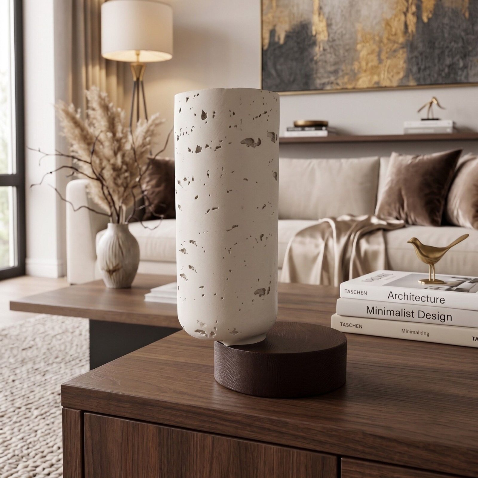 Mumluk Modern Silindir Beyaz