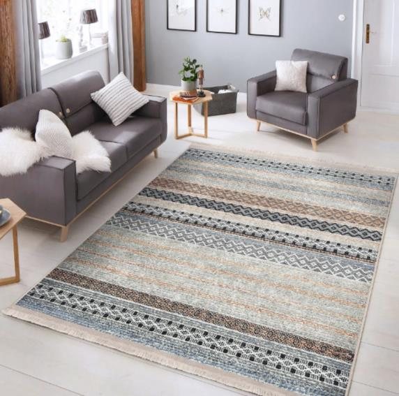 Real Homes 120x180 cm Geometric Woven-Pattern Rug