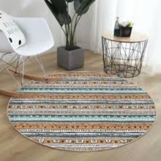 Halı İskandinav Motifli Yuvarlak 120cm