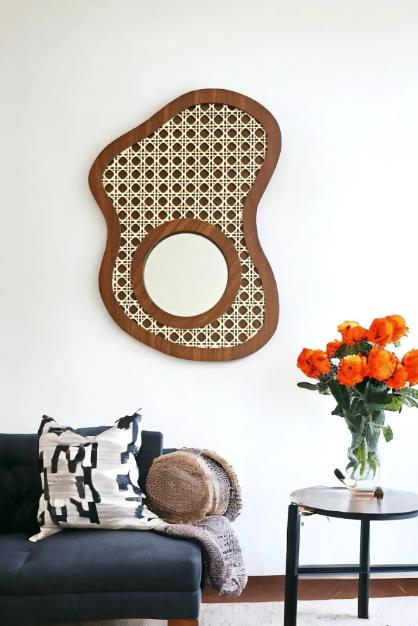 Bubi Home асимметричное зеркало Hazeran, орех, 40 см