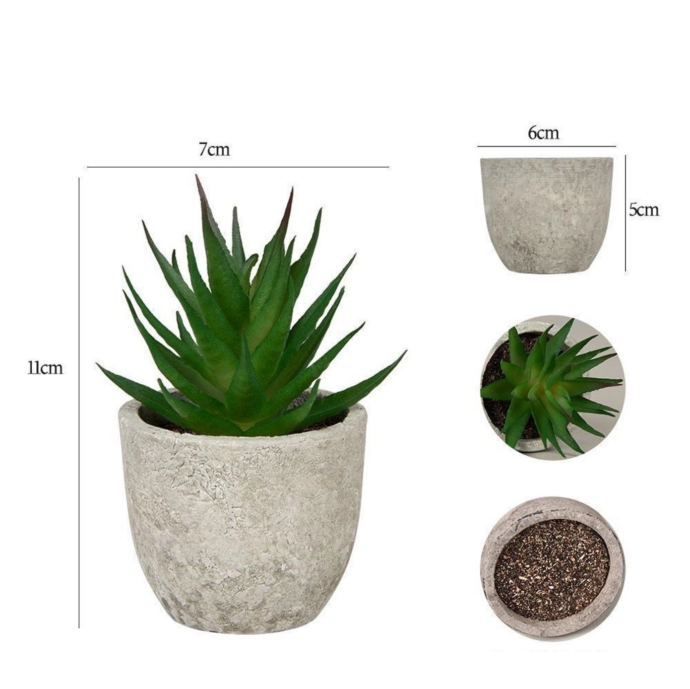 Yapay Bitki Benekli Aloe Kagit Hamuru Saksili