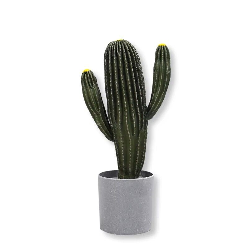 Potted Artificial Cactus with 2 Branches