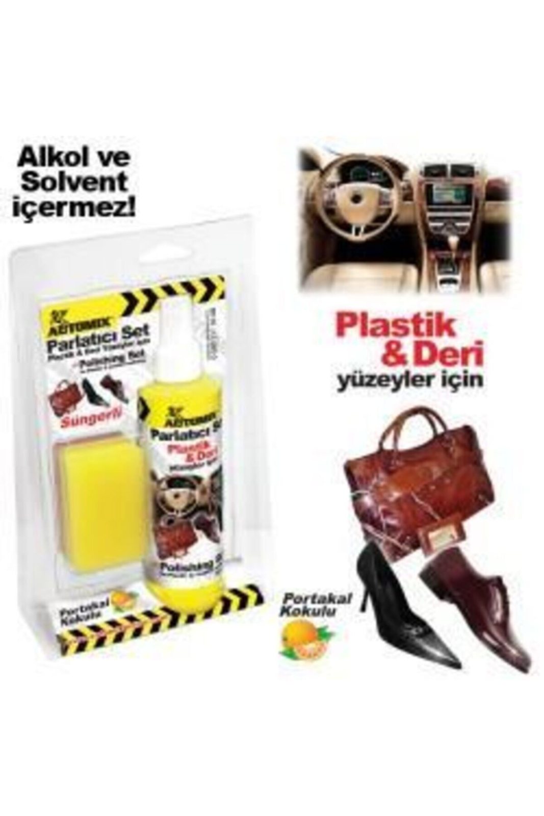 Automix Plastik ve Deri Parlatıcı Seti Süngerli