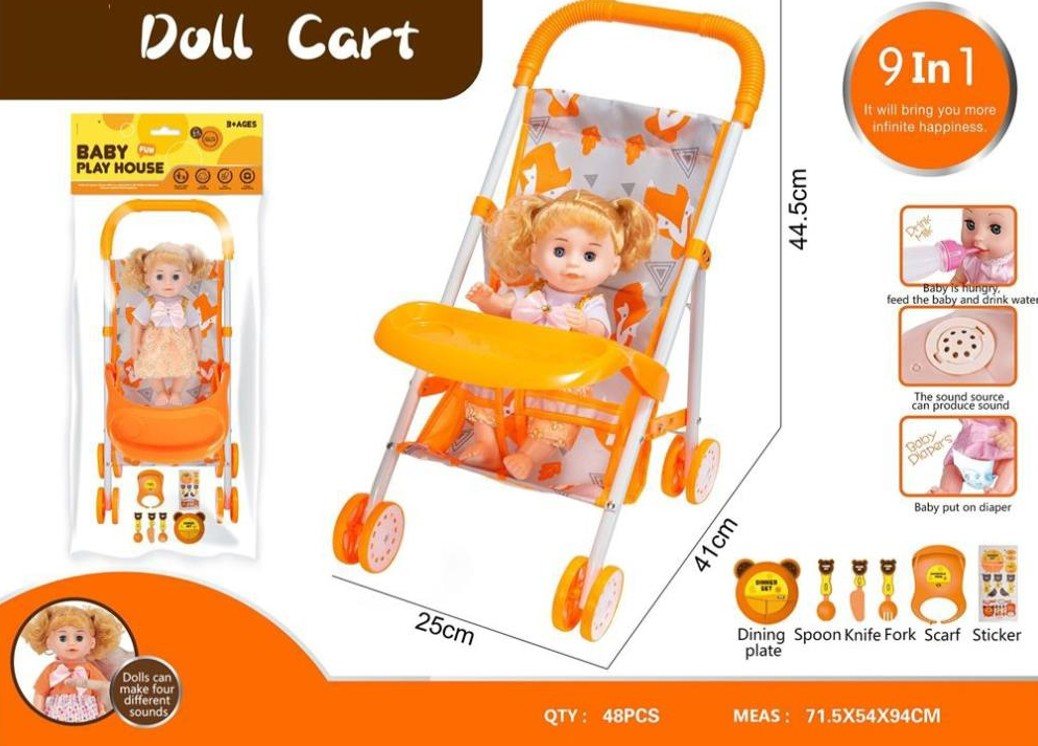 Oyuncak Bebek Arabası +Sesli Bebek