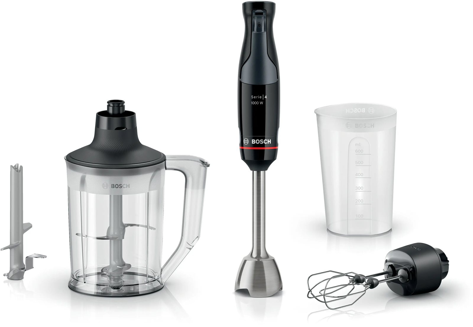 Bosch Serie 4 ErgoMaster MSM4B654 1000 W Hand Blender, Black, Anthracite