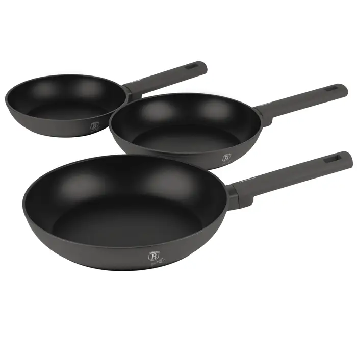 Berlinger Haus BH/8138 3-Piece Frying Pan Set, Matte Anthracite