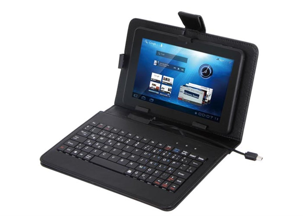 Everest KB-TAB07 Чёрная клавиатура Mini USB с турецкой раскладкой Q и чехлом для планшета 7 дюймов