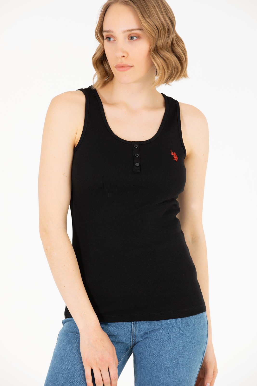 U.S. Polo Assn. Женская чёрная майка 2580737