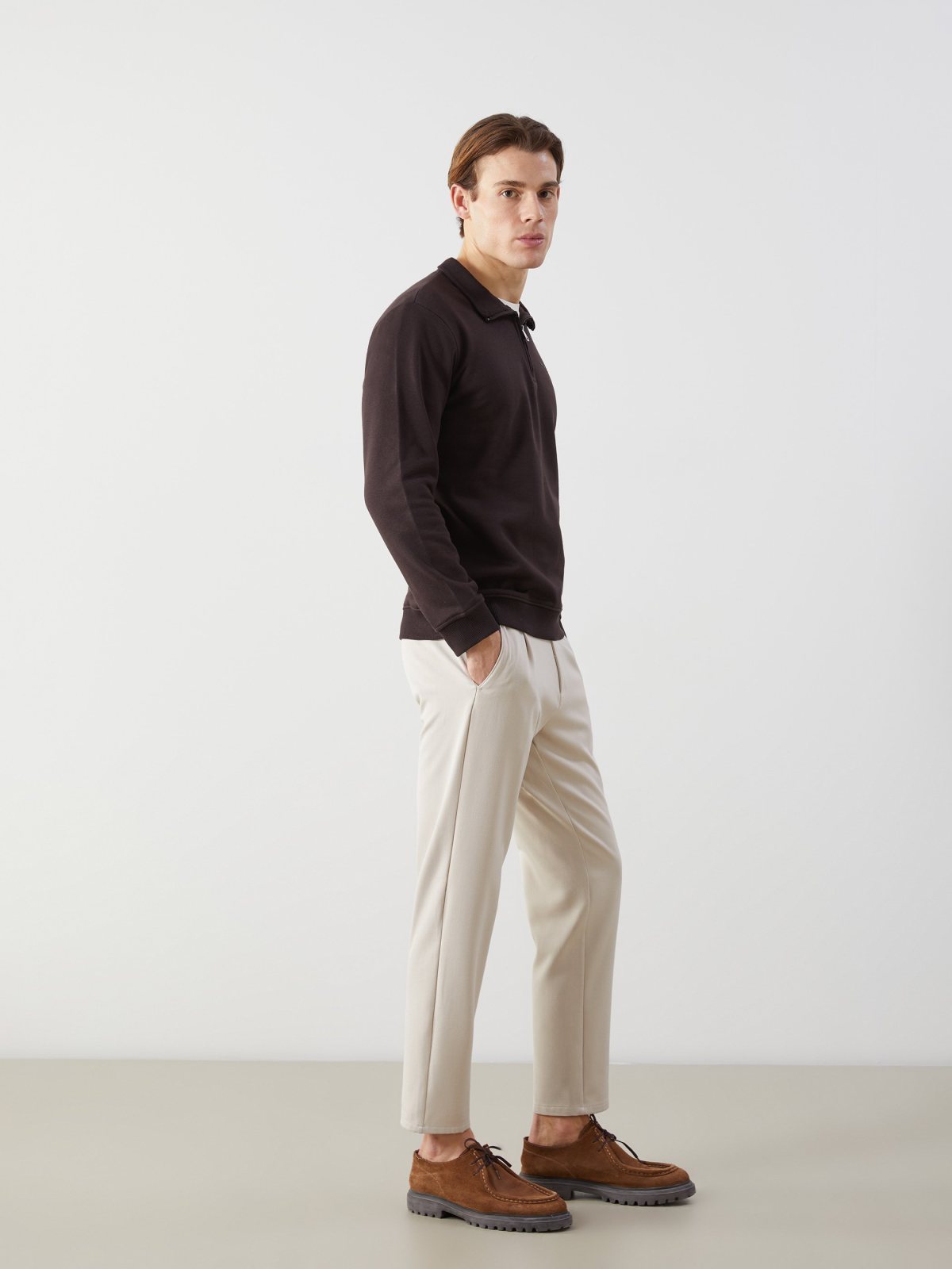 South Blue Erkek Bej Düz Paça Pantolon 4999825
