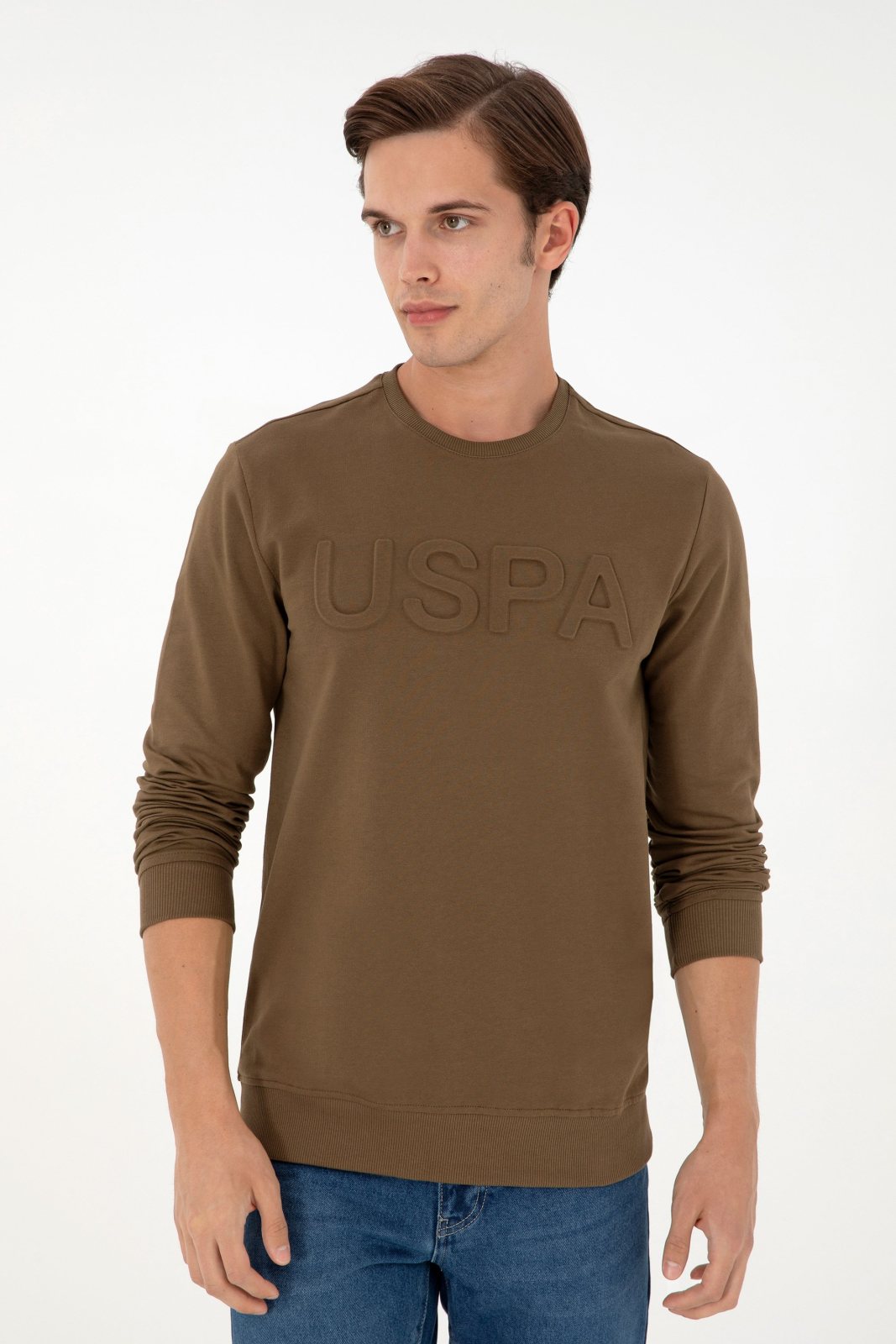 U.S. Polo Assn. Erkek Uzun Kollu Kahverengi Sweatshirt 4284264
