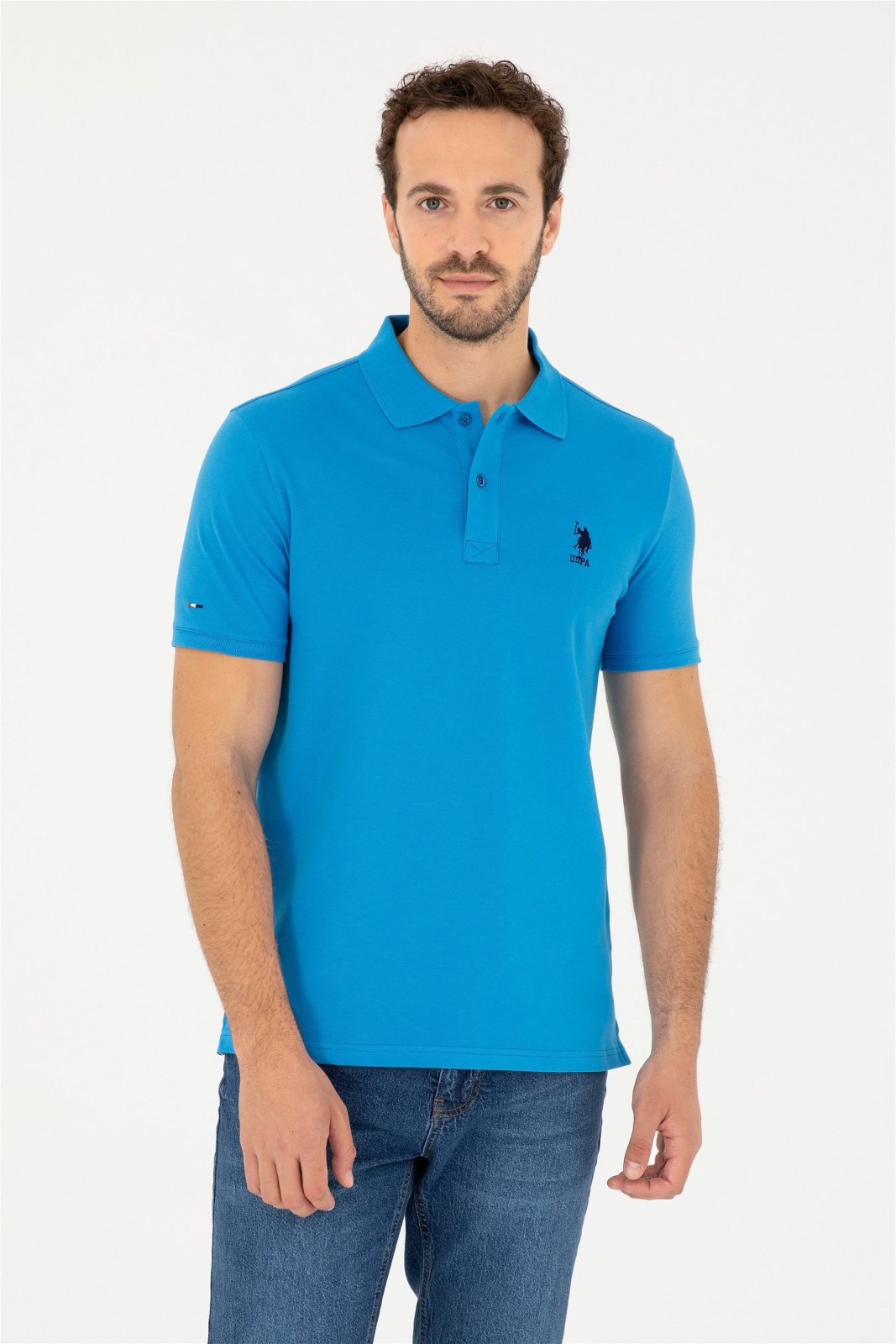 U.S. Polo Assn. Men's Blue Short-Sleeve Polo Shirt 3920784