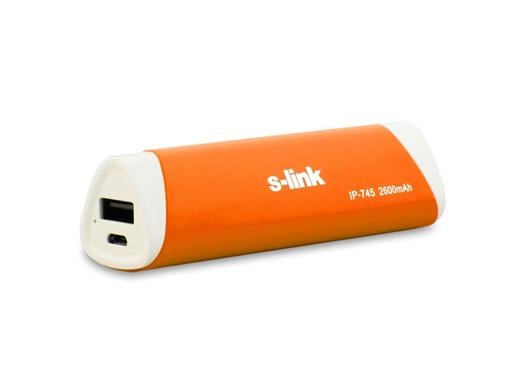 S-Link IP-745 2600 mAh Power Bank with Samsung Battery, Orange