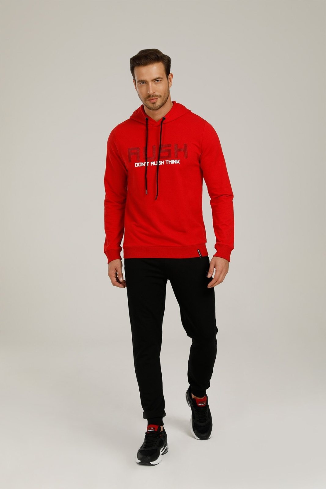 Kinetix Rush Slogan Hoodie Erkek Kapüşonlu Sweatshirt