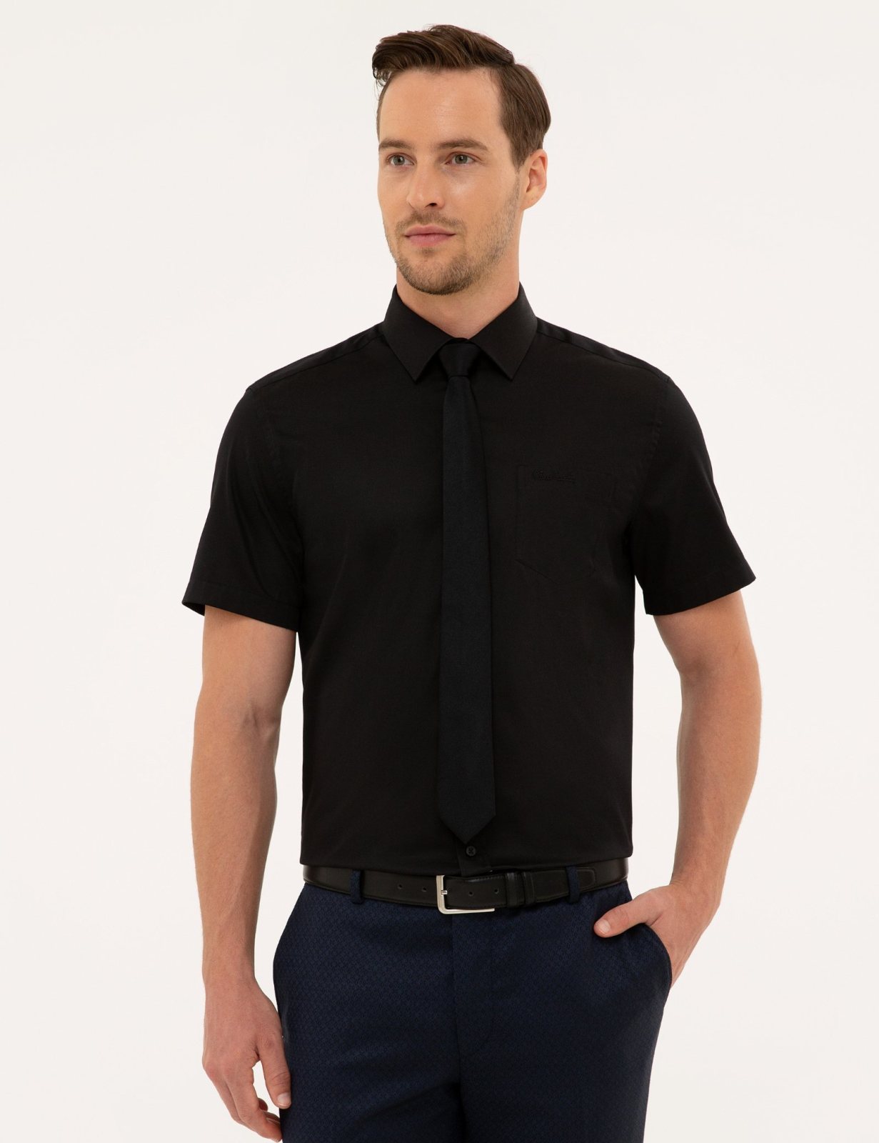 Pierre Cardin Erkek Regular Fit Klasik Yaka Kısa Kollu Gömlek