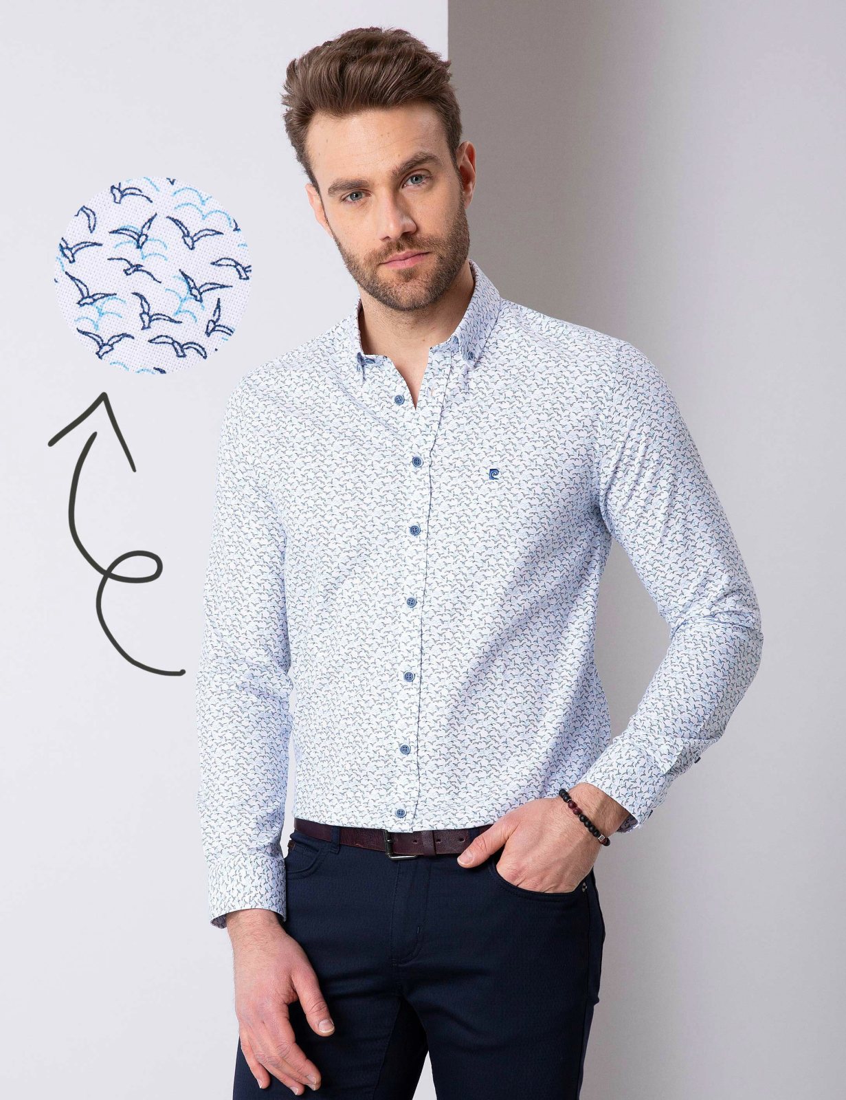 Pierre Cardin Erkek Uzunkol Gömlek