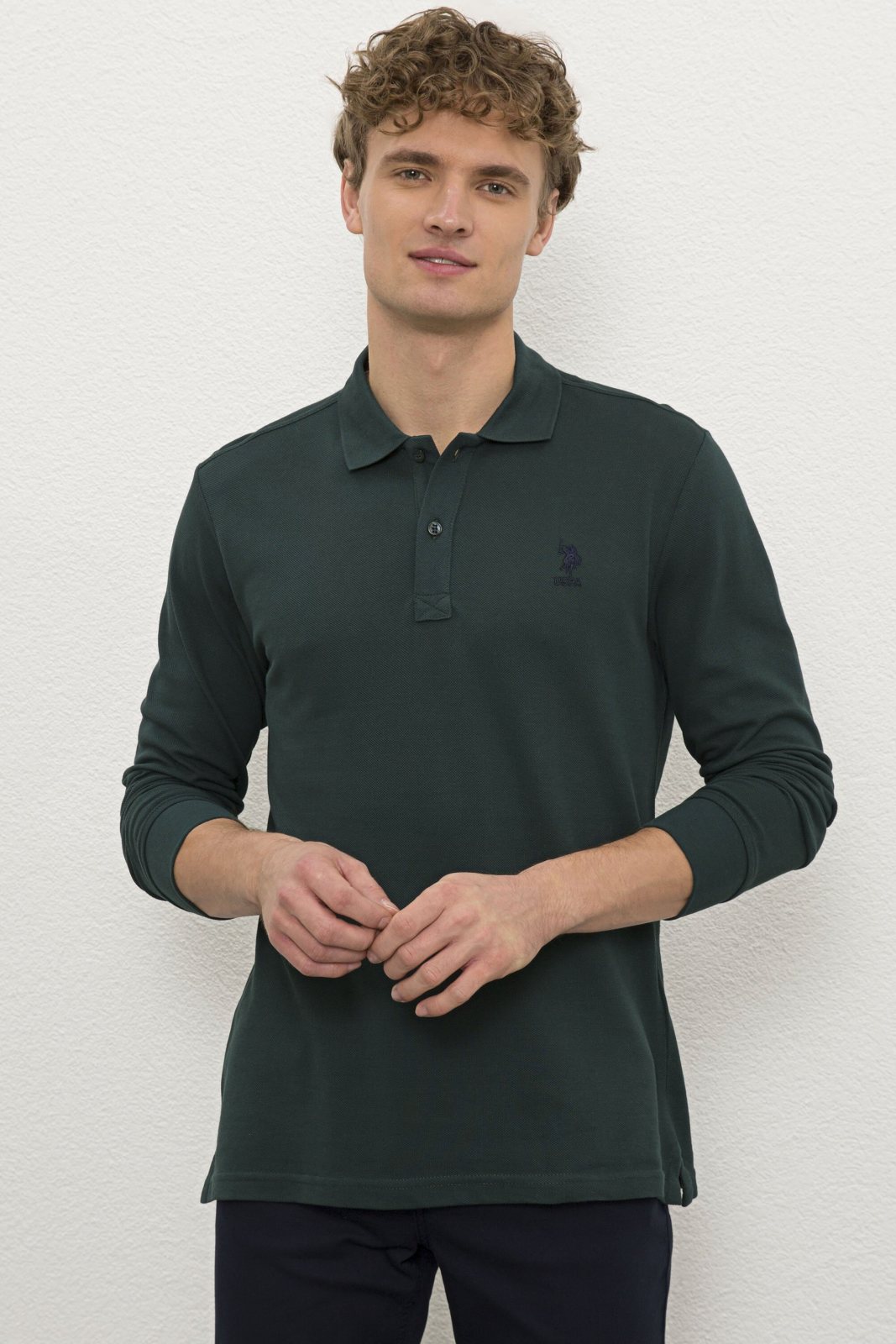 U.S. Polo Assn. Erkek Uzun Kollu Polo Yaka Tişört