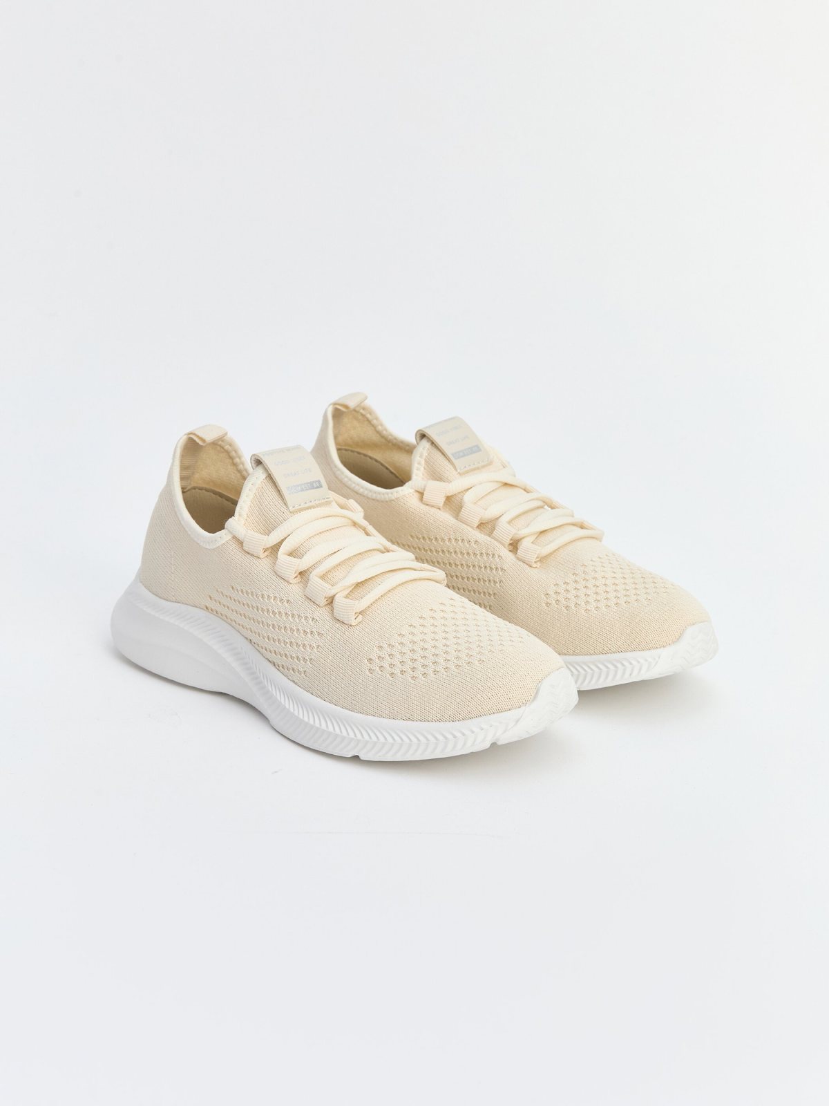 LC Waikiki Kadın Bağcıklı Fileli Krem Sneaker 6538330