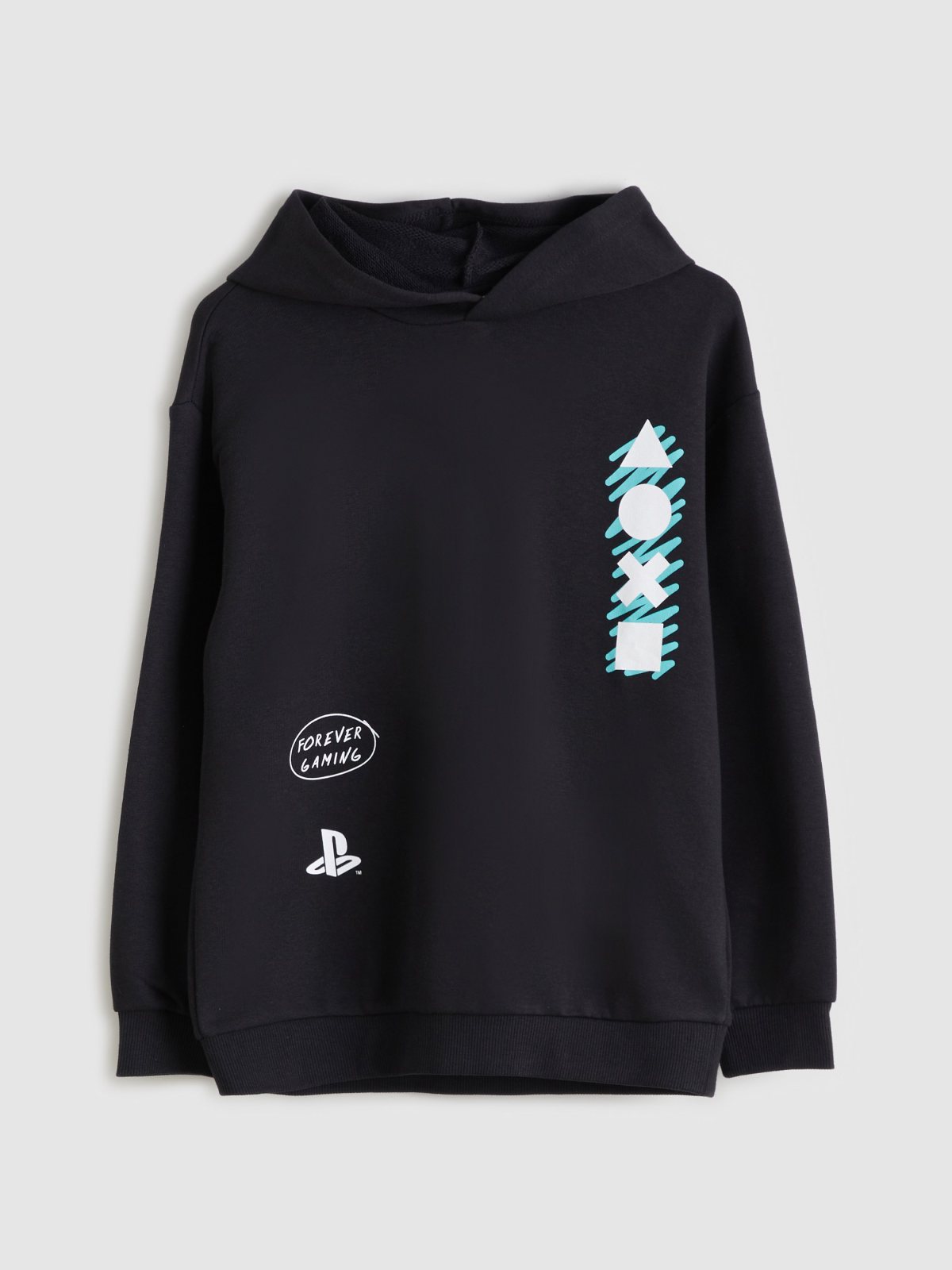 LC Waikiki Çocuk Antrasit Kapüşonlu Uzun Kollu Sweatshirt 5838932