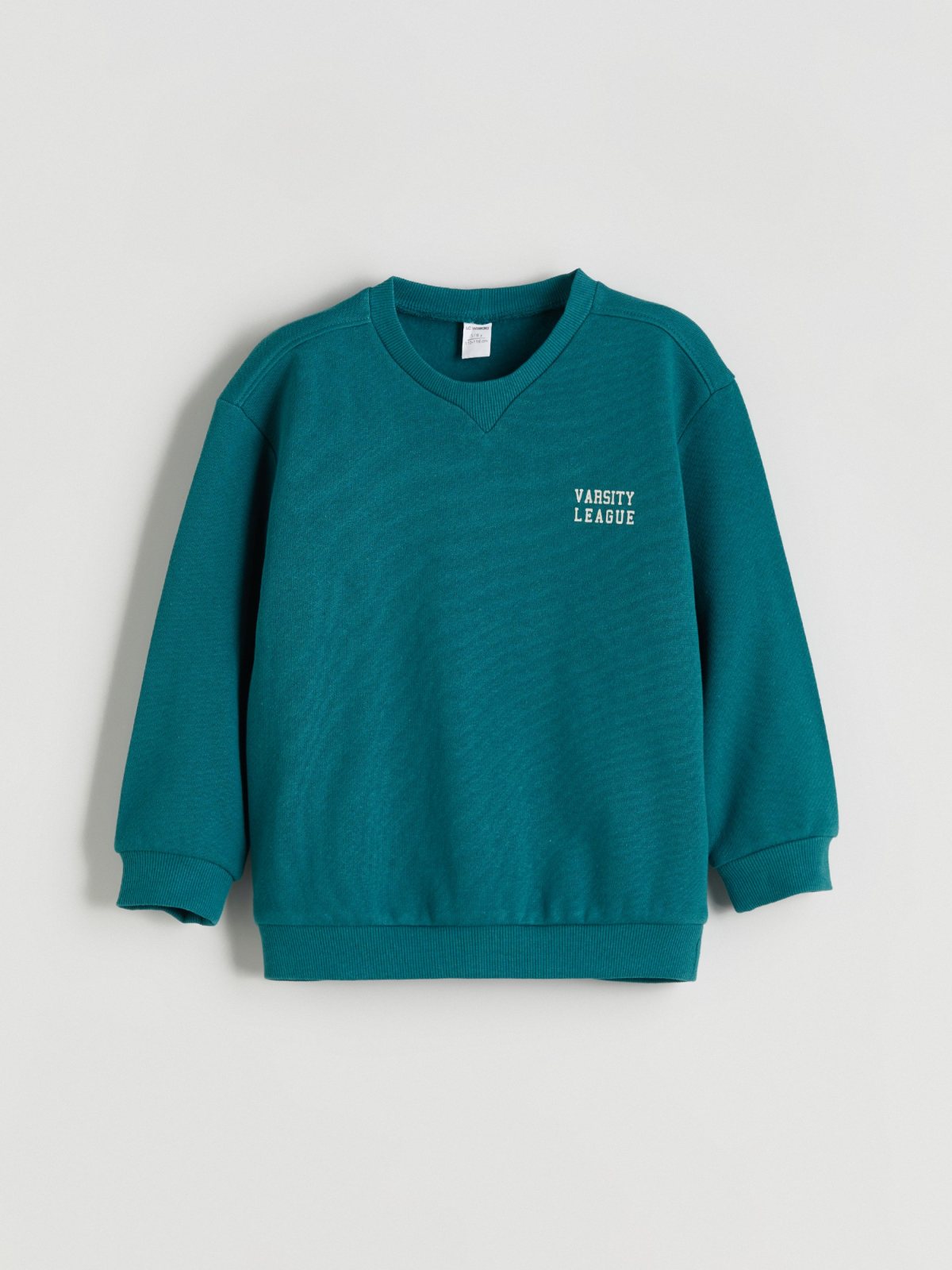 LC Waikiki Çocuk V Yaka Uzun Kollu Petrol Sweatshirt 5783155