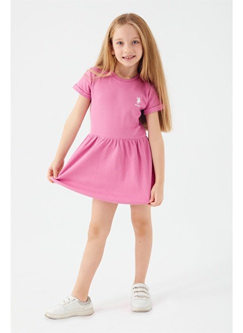 U.S. Polo Assn. Kız Çocuk Pembe Elbise