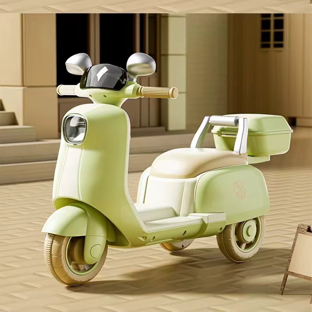 Vespa Yeşil Akülü Çocuk Scooterı