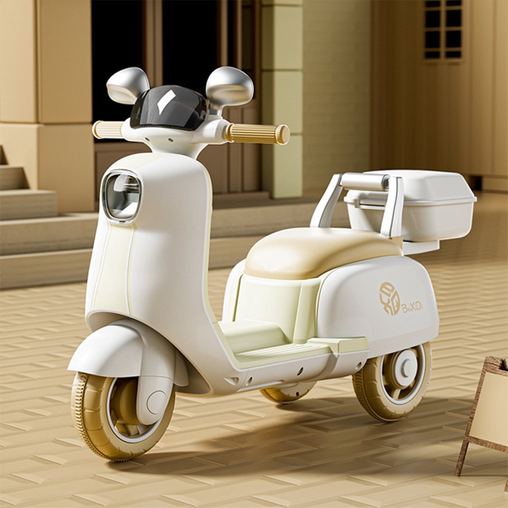 Vespa Beyaz Akülü Oyuncak Scooter